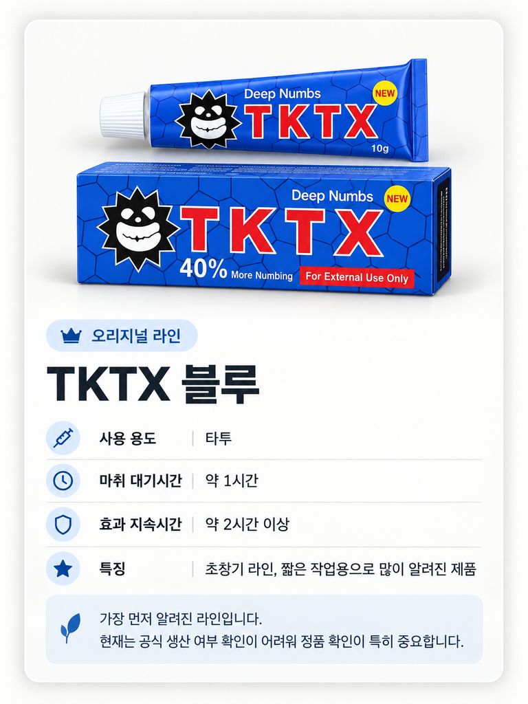 TKTX 블루 튜브와 상자 포장 사진